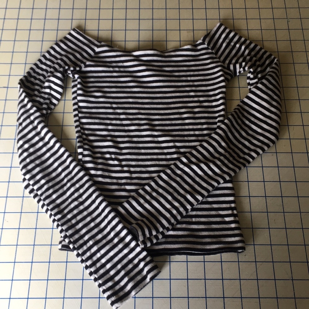 Black and white striped cropped top